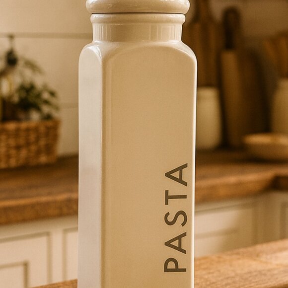 Vintage Large Ceramic Pasta Canister From Claire Wilson's "Point Claire" Country - Picture 4 of 10